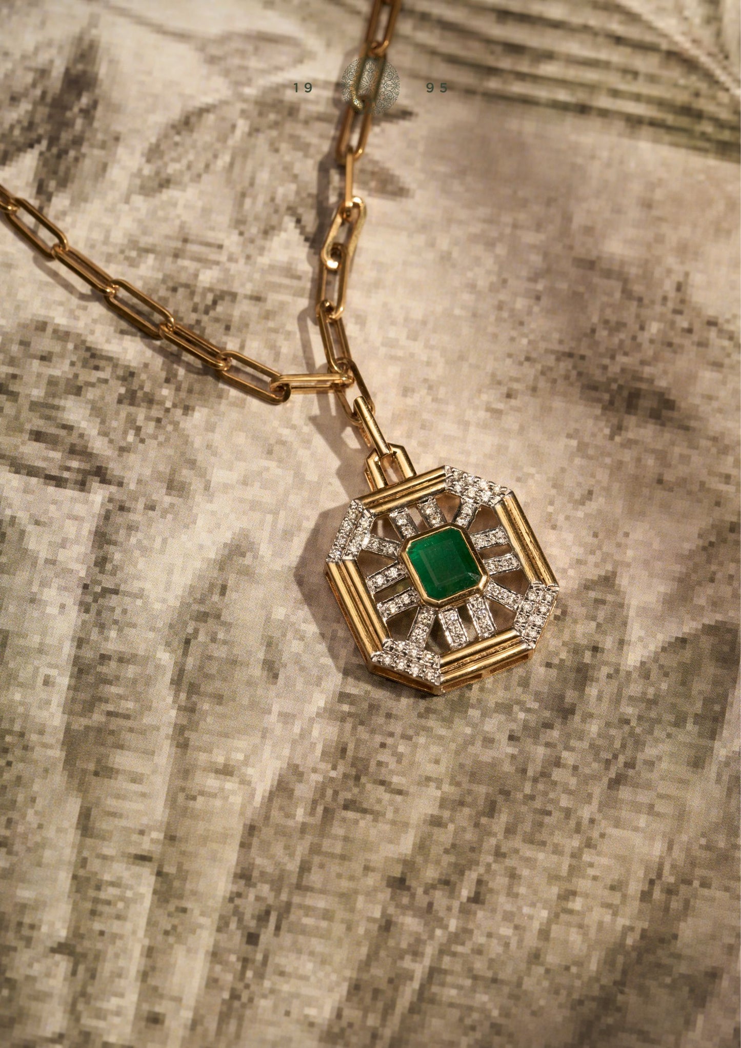 Odeon Emerald and Diamond Necklace