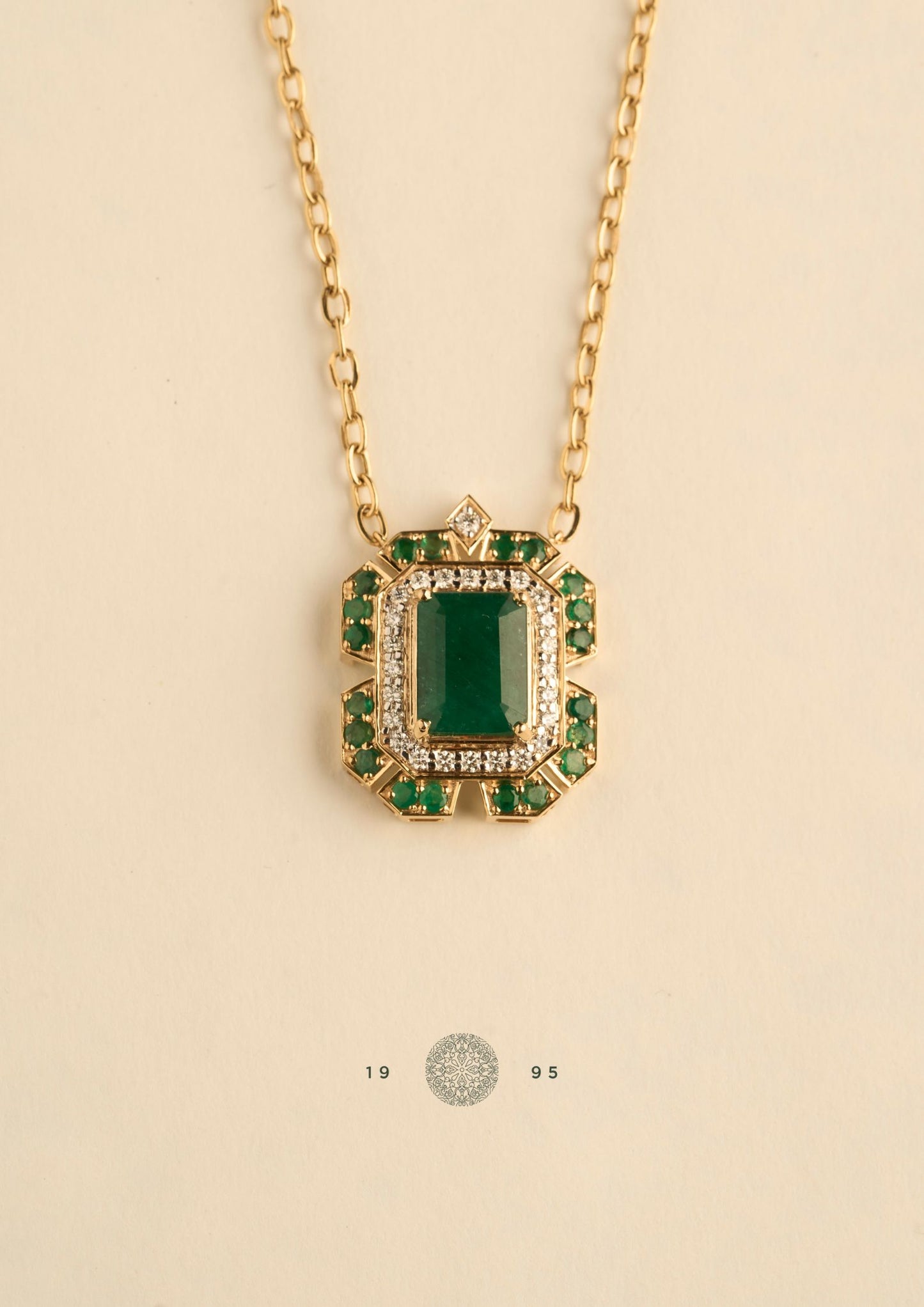 Deco Grande Emerald Pendant